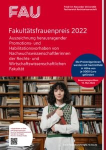 Plakat zur Bewerbung des Fakultätsfrauenpreise 2022