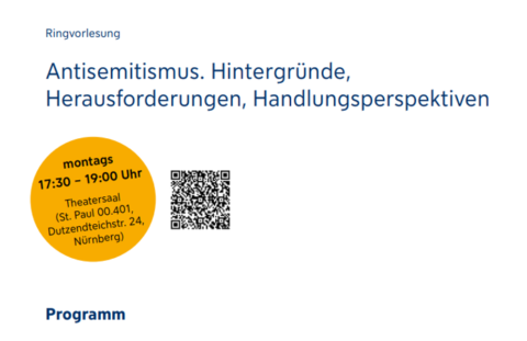 Zum Artikel "Ringvorlesung Antisemitismus. Hintergründe,  Herausforderungen, Handlungsperspektiven"