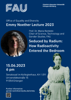 Zum Artikel "Emmy Noether Lecture 2023: Prof. Dr. Maria Rentetzi on „Seduced by Radium: How Radioactivity Entered the Bedroom“"