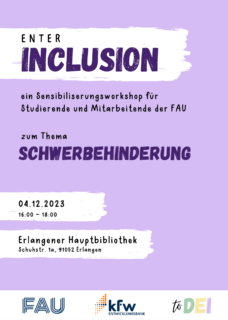 Zum Artikel "Enter Inclusion Workshop am 04.12.2023: Erlebe, Lerne, Teile!"
