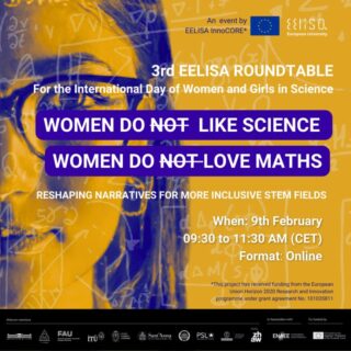 Zum Artikel "Join us online on February 9 from 9:30 – 11:30 via Zoom: 3rd EELISA Roundtable for the International Day of Women and Girls in STEM "