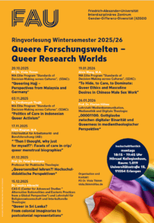 Zum Artikel "Ringvorlesung „Queere Forschungswelten – Queer Research Worlds“"